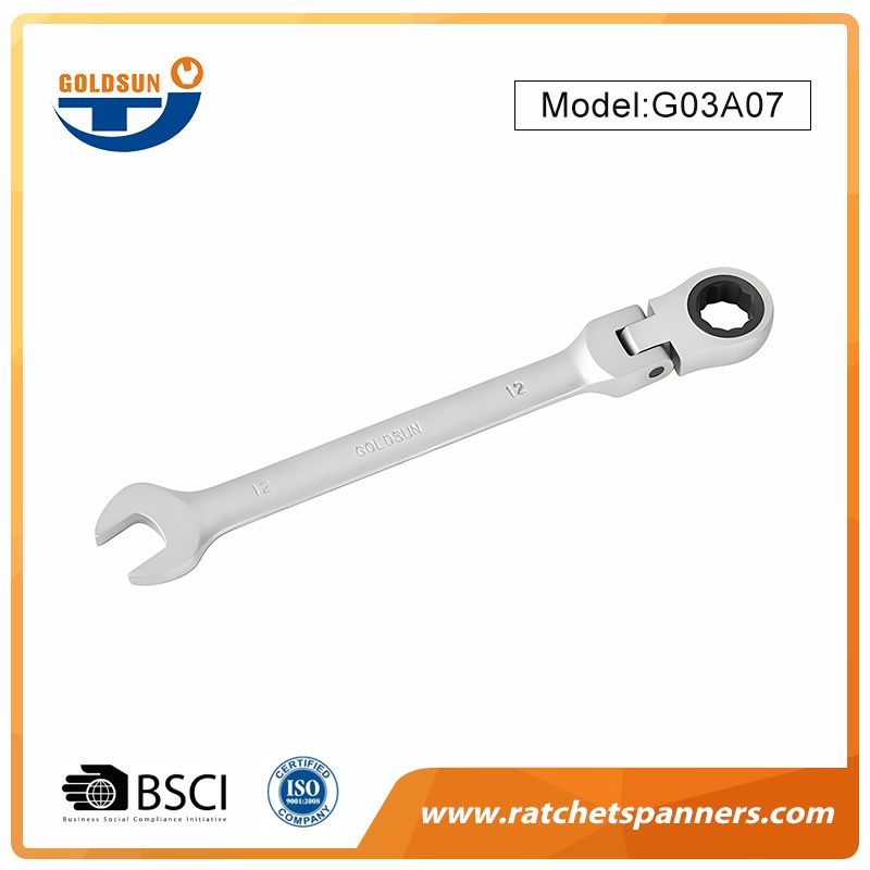 180° Pivoting Flexible Head Ratchet Wrench