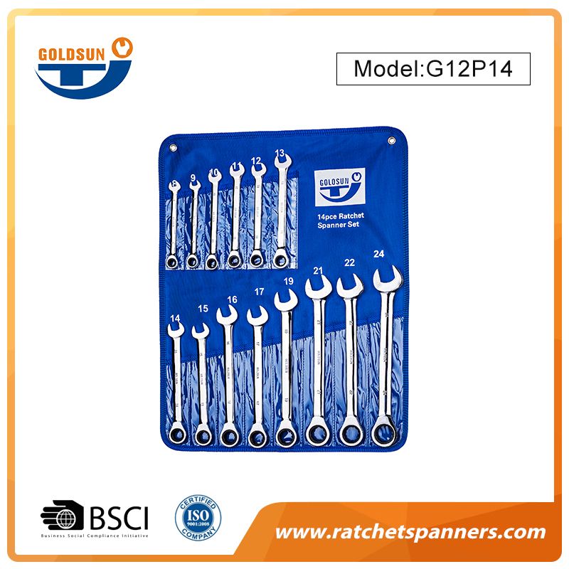 CRV Steel Ratcheting Wrench Set