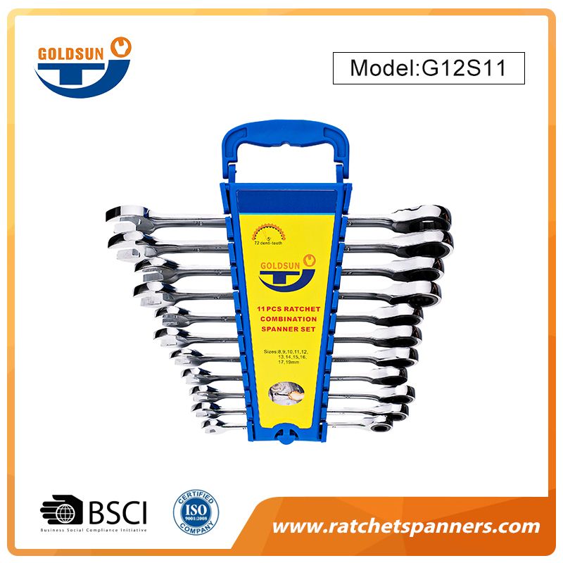 Ratchet Spanner Set with Rack Organizer